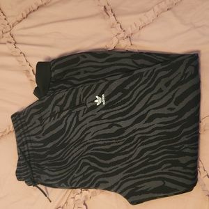 Women's Adidas all over zebra print joggers